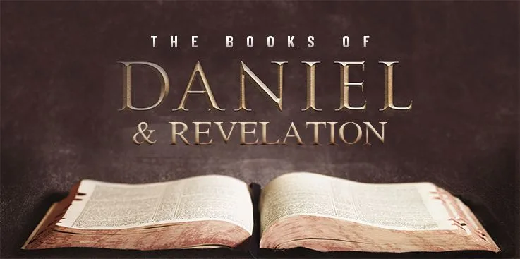 An open Bible beneath the words “The Books of Daniel and Revelation”