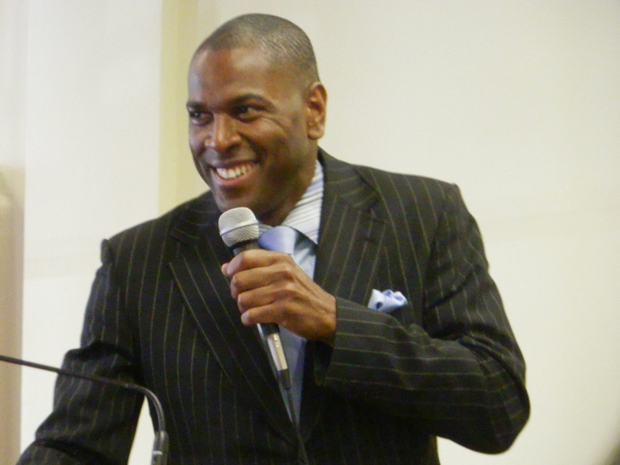 Evangelist Gary Harrison preaching, the ministry's main presenter from 1999 until 2005